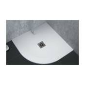 Sanycces - Receveur de douche 80 x 80 cm extra plat logic surface ardoisée semi-circulaire blanc - Blanc
