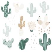Stickers mureaux en vinyle cactus verts