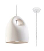 Suspension Bukano Céramique blanc 1 ampoule 126cm