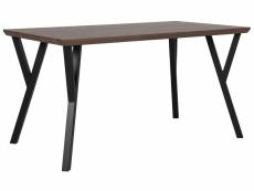 Table 140 x 80 cm bois foncé et noir bravo 168925