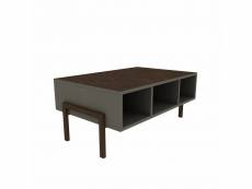 Table basse minimaliste impressionem bois et gris foncé