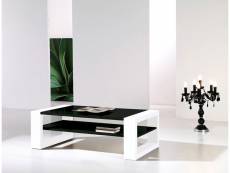 Table basse noir et blanc laqué design cinzia