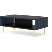 Table basse Ravenna A 90x60cm noir mat / bleu marine + cadre