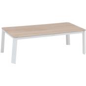 Table basse rectangulaire de jardin Pavane blanc 120x60x39cm