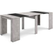 Table console extensible, Console meuble, 220, Pour 10 personnes, Table à Manger, Style moderne, Ciment - Skraut Home