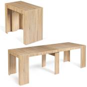 Table console extensible orlando 10 personnes 235 cm bois façon hêtre - Naturel