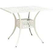 Table de jardin Blanc 90x90x73 cm Aluminium coulé