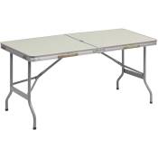 Table de Pique-Nique.Table Pliante Valise.Table de Camping en mdf et Acier.150x60x69.5cm. Gris - Woltu