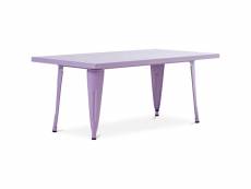 Table rectangulaire pour enfants - design industriel - 120cm - stylix violet