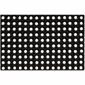 Tapis gratte-pieds Caillebotis noir en caoutchouc - Largeur 40 x Longueur 60 cm Pegane
