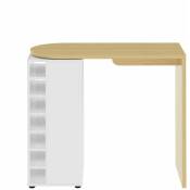Temahome - Table bar roll chêne clair et blanc - Chêne