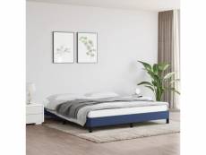 Vidaxl cadre de lit bleu 160x200 cm tissu