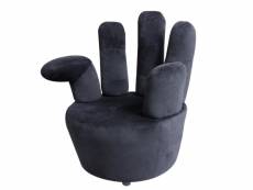 Vidaxl chaise en forme de main noir velours 241730
