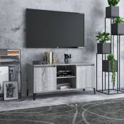 Vidaxl - Meuble tv avec pieds en métal Sonoma gris 103,5x35x50 cm