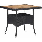 Vidaxl - Table d'extérieur Noir Résine tressée et bois d'acacia solide