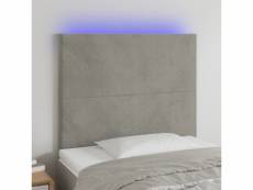 Vidaxl tête de lit à led gris clair 100x5x118|128 cm velours