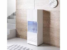 Vitrine verticale armoire led | 40 x 128 x 29cm | blanc