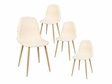 Wap - lot de 4 chaises blanches à motifs pieds effet