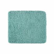 WENKO Tapis de bain Belize, tapis salle de bain, épais et confortable, Polyester microfibre, 55x65 cm, turquoise