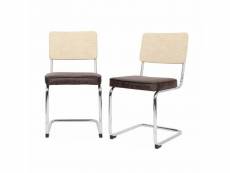 2 chaises cantilever - maja - tissu noir et résine
