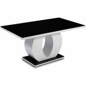 Awamoa - Table laquée noir et blanc - Noir