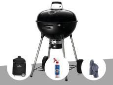 Barbecue à charbon Napoleon Kettle Premium 57 cm + Housse de protection + Nettoyant grill 3 en 1 + Gants pour barbecue