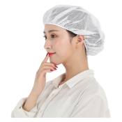 Blanc),Toque Casquette en maille 5 pcs Bonnets Chapeau Unisexe Jetable Résille Filet aux Cheveux pour Travailler Cuisine Usine Atelier