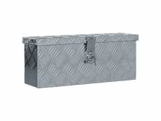Boîte en aluminium argenté chariot à outils caisse à outils atelier helloshop26 02_0003198
