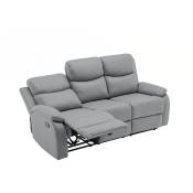 Canapé relax effet simili cuir gris foncé 3 places
