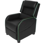 Canapé simple inclinable en cuir pu, siège de cinéma maison avec repose-pieds réglable, dossier vert - Eosnow