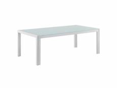 [casa.pro] table basse extérieure en verre blanc 100 x 50 x 35 cm