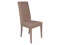 Chaise classique en bois et éco-cuir, pour salle à manger, cuisine ou salon, made in italy, cm 46x55h99, assise h cm 47, couleur sable 8052773575584