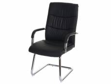 Chaise de conférence hwc-a49, chaise visiteur cantilever, similicuir ~ noir