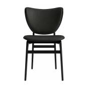 Chaise en chêne noir avec rembourrage en cuir anthracite Elephant - NORR11