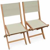 Chaises de jardin en bois et textilène - Almeria Gris
