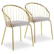 Cotecosy - Lot de 2 chaises/fauteuils Eventille Velours Taupe - Taupe