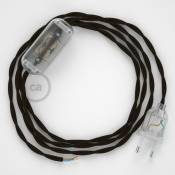 Creative Cables - Cordon pour lampe, câble TM13 Effet Soie Marron 1,80 m. Choisissez la couleur de la fiche et de l'interrupteur Transparent