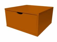 Cube de rangement bois 50x50 cm + tiroir chocolat CUBE50T-CH