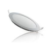 Dalle à LEDs Circulaire Ecoline 192mm 15w 1170lm 30.000h Anneau Couleur Argent - Blanc chaud