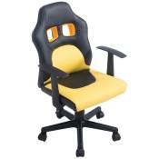 Décoshop26 - Fauteuil chaise de bureau pour enfant en synthétique jaune hauteur réglable