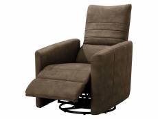 Erba - fauteuil relax manuel pushback tissu marron grisé