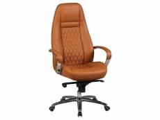 Finebuy design chaise de bureau fauteuil de direction pivotant avec accoudoirs | chaise tournante ergonomique appui-tête | cuir véritable - réglable e