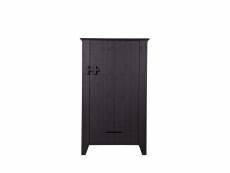 Gijs - armoire 1 porte en pin brut - couleur - noir