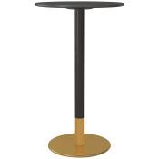 HOMCOM Table de bar ronde table de bistro table de cuisine style contemporain cadre en acier dim. 60L x 60l x 102H cm noir