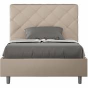 Ityhome S.r.l. - Lit 1 place et demi Priya 120x190 sans sommier taupe - Taupe