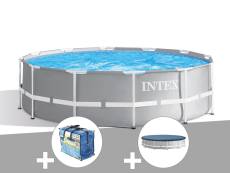 Kit piscine tubulaire Intex Prism Frame ronde 3,66 x 1,22 m + Bâche à bulles + Bâche de protection
