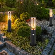 Lampadaire lampadaire éclairage extérieur cuivre fumé extérieur avec détecteur de mouvement lampadaire de jardin, plastique inox, 1x E27, DxH 7,6x45