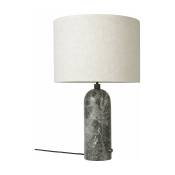 Lampe de table beige base grise marbre 65 cm Gravity
