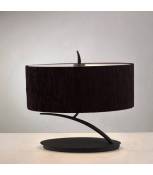 Lampe de Table Eve 2 Ampoules E27 Small, anthracite avec Abat jour noir ovale