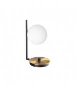 Lampe de table globe Birds Verre,métal Noir,laiton 1 ampoule 26,5cm
